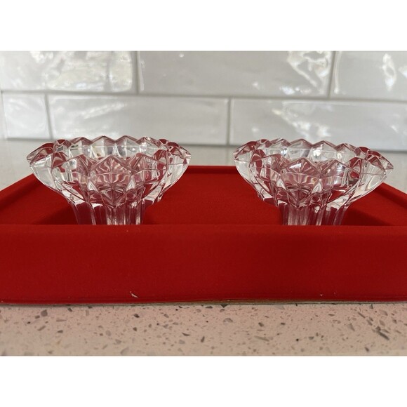 Pair Cristal D'Arques Cheverny Candle Holders For Tapers Or Tealights France NIB - Picture 5 of 8